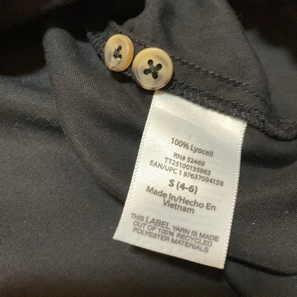 Time and Tru Black Button Down Shirt with Notched Collar Women Small Lyocell - Picture 5 of 5